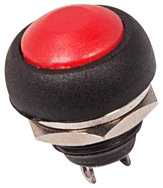 Выключатель-кнопка Rexant Micro OFF-(ON) красная (250В 1А (2с)) без фиксации {36-3050}