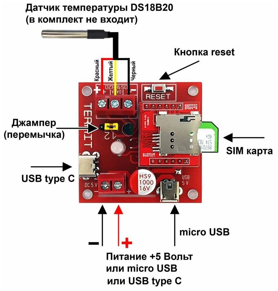 GSM термометр-сигнализатор TERMIT - фотография № 2