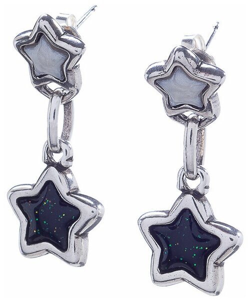 Серьги Ciclon, Lluvia de estrellas, со звездами, с муранским стеклом, CN-222602 черный