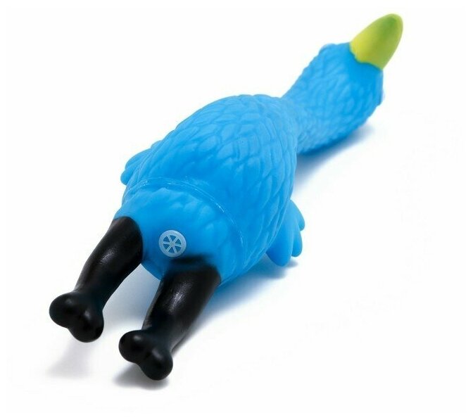 Пижон Игрушка пищащая "Фламинго" для собак, 22,5 см, голубая - фотография № 1