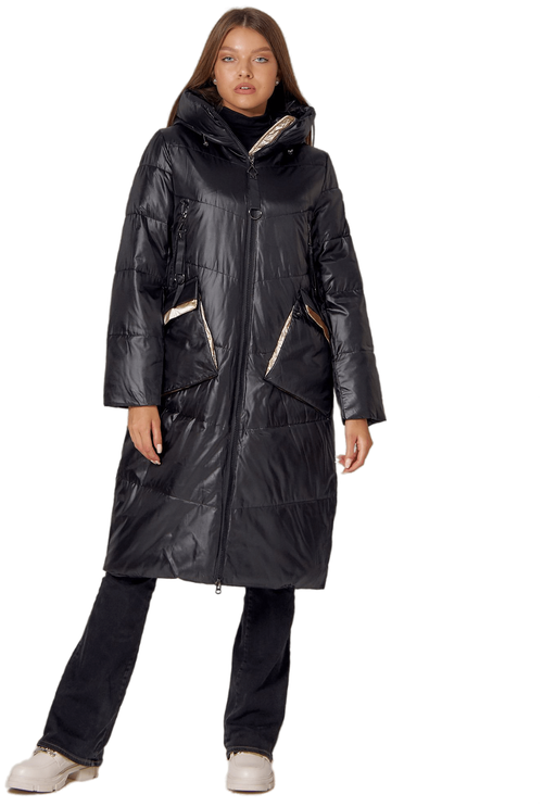 Куртка  MTFORCE, женская, демисезон/зима, удлиненная, силуэт свободный, манжеты, капюшон, утепленная, размер 42, бежевый
