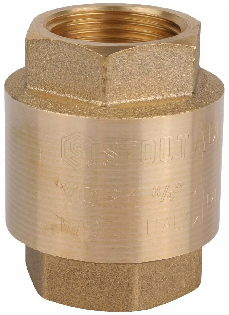 Клапан обратный STOUT 3/4" пружинный муфтовый с пластиковым седлом SVC-0012-000020