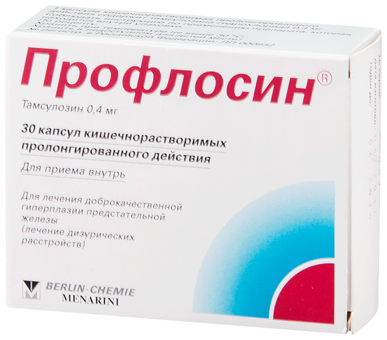 Профлосин капсулы кишечнорастворимые с пролонг высвобождением 0,4 мг 30 шт