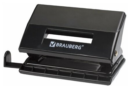 Дырокол BRAUBERG "Black Jack", до 10 листов, черный, 227795