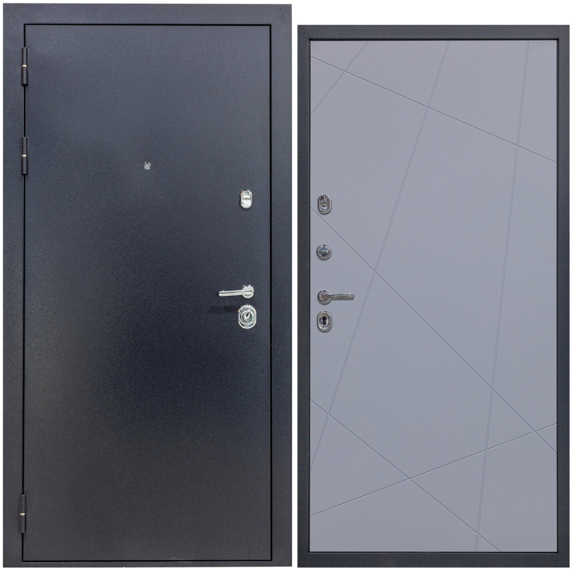 Дверь входная металлическая DIVA 40 2050x960 Левая Титан - Д11 Силк Маус, тепло-шумоизоляция, антикоррозийная защита для квартиры и дома