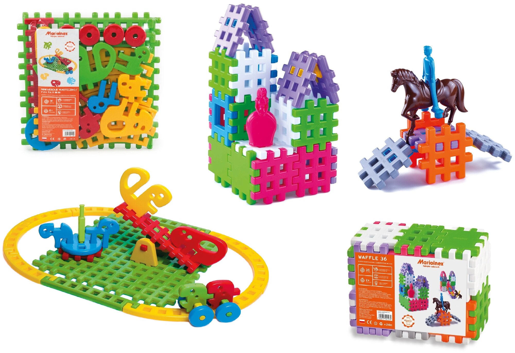 Конструктор набор Блоки 36 детали + конструктор Веселый городок на 31 деталь