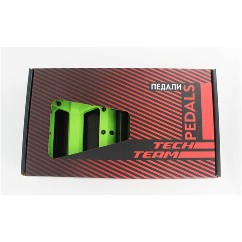 фото Педали нейлон со съемными шипами, подш. пром, 9/16", 350гр., зеленый китай
