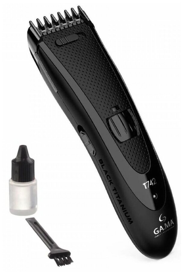 Машинка для стрижки волос GA.MA Black Titanium T742, аккумуляторная