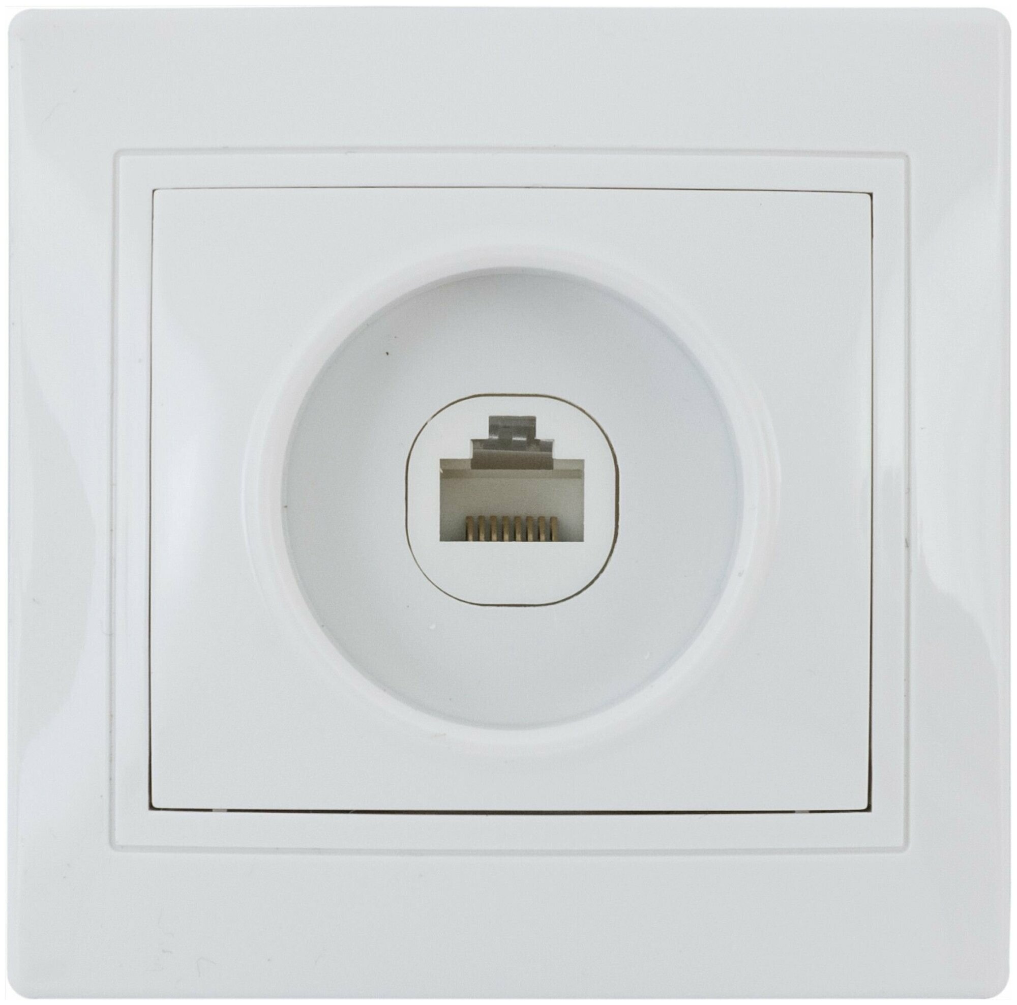 Розетка компьютерная встраиваемая Таймыр RJ45, цвет белый TDM Electric - фото №2