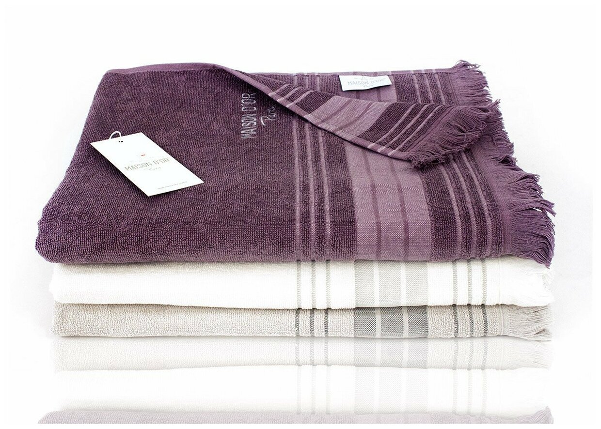 фото Полотенце для сауны Пештемаль Анастасия Maison dor (кремовый), Полотенце 85x150