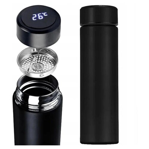 Умный термос с датчиком температуры и сенсорным дисплеем черный 500 мл 600₽