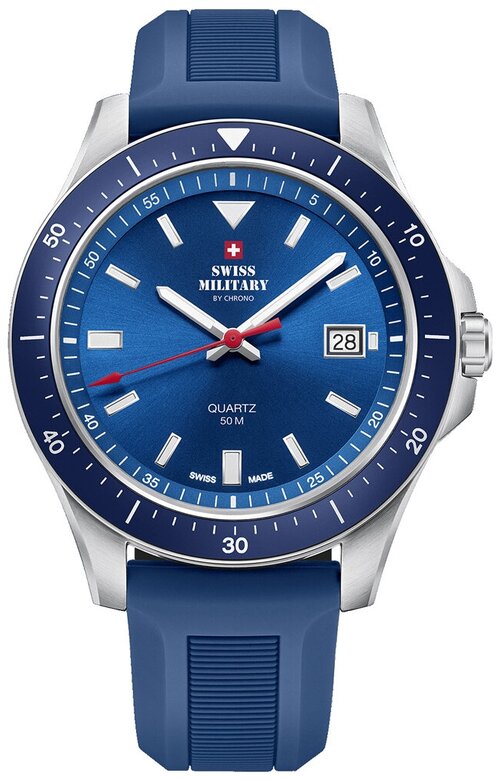 Наручные часы SWISS MILITARY BY CHRONO Часы Swiss Military SM34082.08, голубой, синий