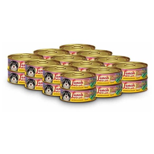Консервы Lunch for pets для молодых хорьков цыпленок со злаками паштет, 100 гр * 24 шт