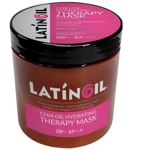 Latinoil, Hydrating Therapy Mask, Маска-уход увлажняющая с маслом Чиа, 250 мл