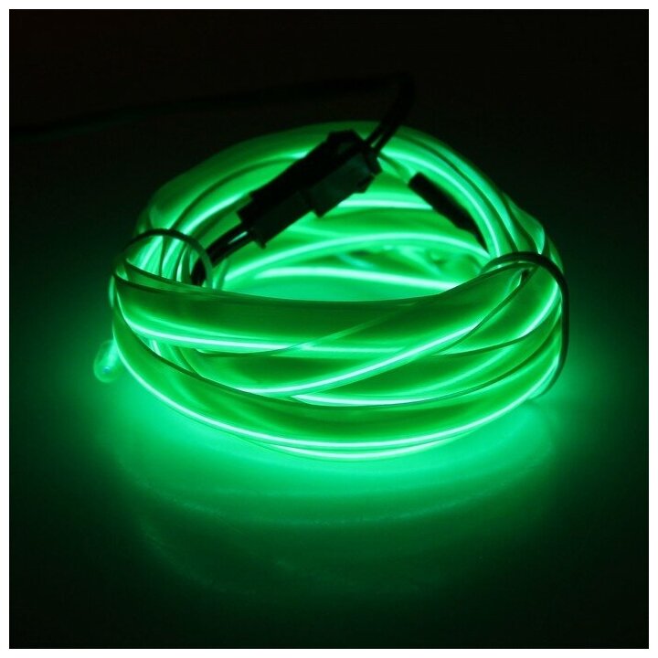 Неоновая нить Cartage для подсветки салона адаптер питания 12 В 2 м зеленый