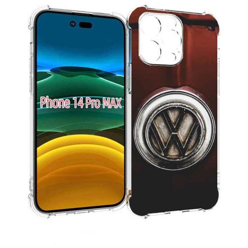 Чехол MyPads volkwagen фольскваген 1 мужской для iPhone 14 Pro Max задняя-панель-накладка-бампер