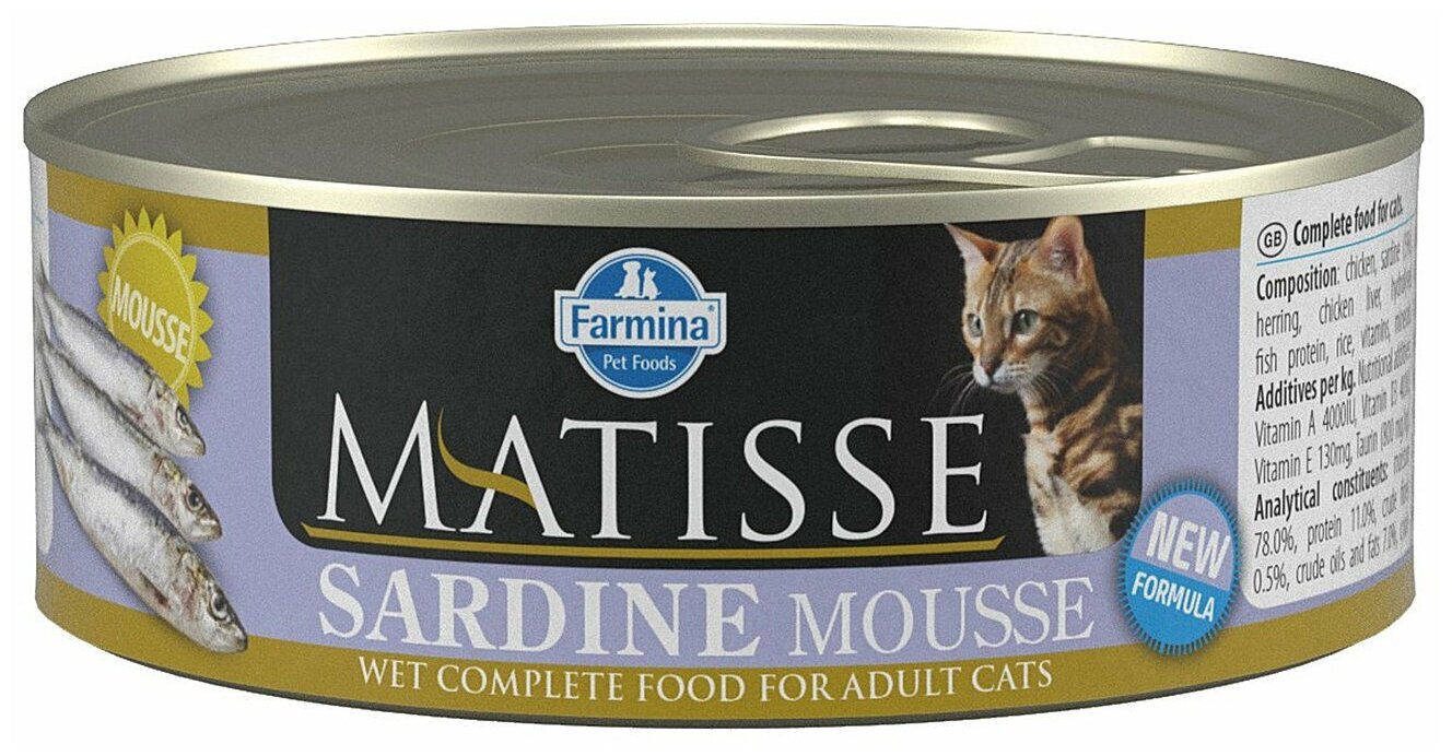 Консервы Farmina MATISSE CAT MOUSSE SARDINE для кошек с сардинами 85г 2741