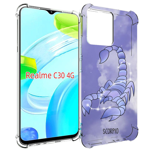 Чехол MyPads знак зодиака скорпион 2 для Realme C30 4G / Narzo 50i Prime задняя-панель-накладка-бампер чехол mypads знак зодиака весы 2 для realme c30 4g narzo 50i prime задняя панель накладка бампер