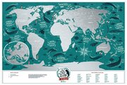 Скретч карта мира на стену в тубусе Travel Map Marine World