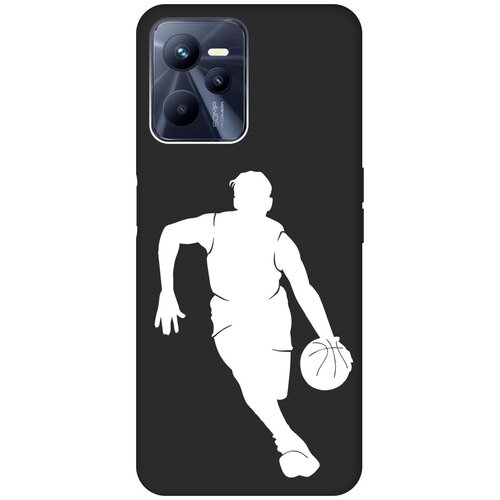 Матовый чехол Basketball W для Realme C35 / Рилми С35 с 3D эффектом черный матовый чехол advice w для realme c35 рилми с35 с 3d эффектом черный