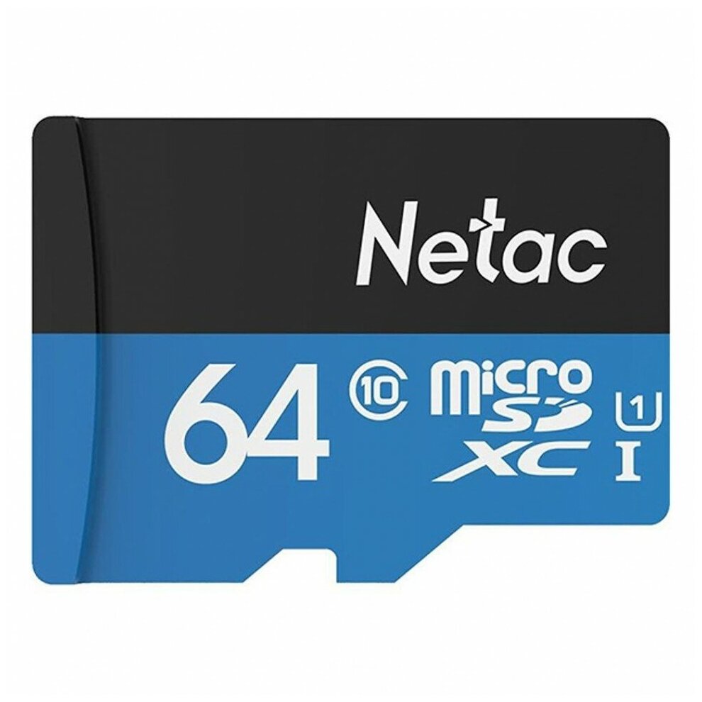 Карта памяти Netac P500 microSDHC 64Gb Class 10 + SD адаптер, NT02P500STN-064G-R - фото №1