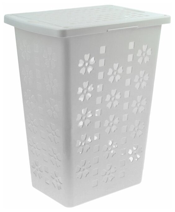 фото Корзина для белья 30л Виолетта белая М1967