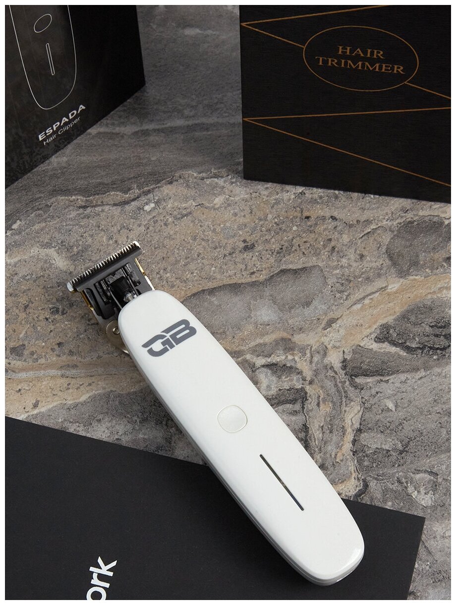 GB Professional Espada - Профессиональный триммер для стрижки волос Белый - фотография № 12