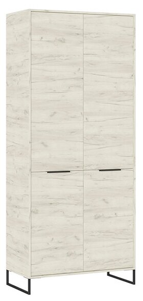 фото Шкаф двухдверный с выдвижной штангой МК Стиль Лофт ШК-003 дуб крафт белый 90.2х44.6х210 см