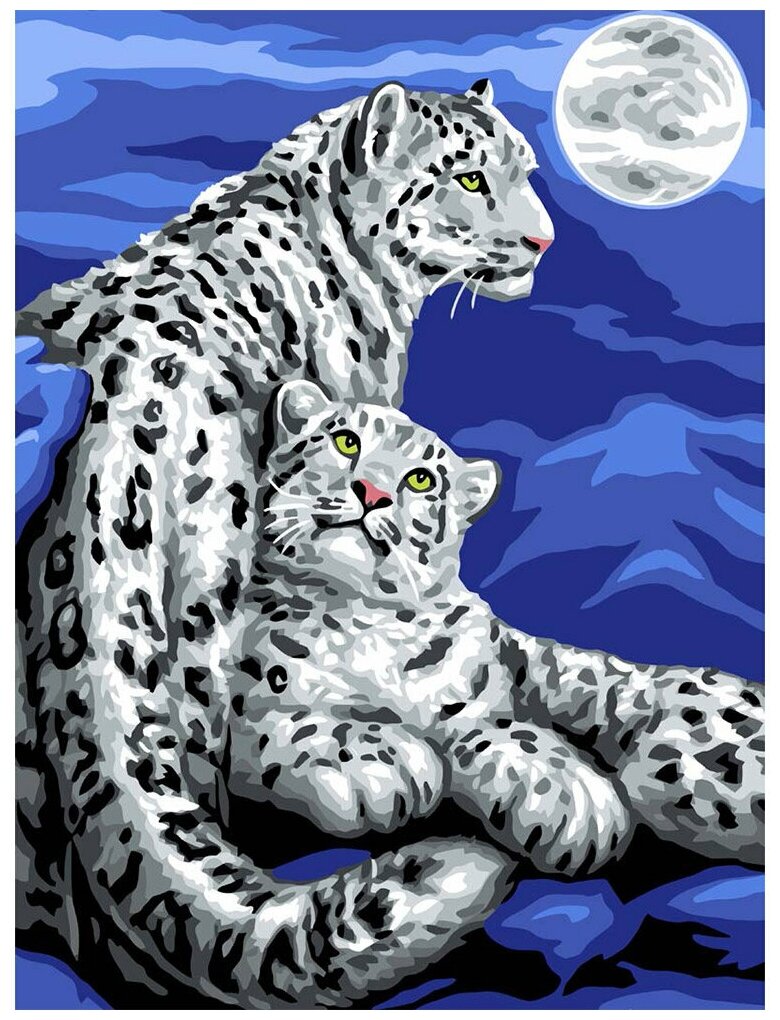 Канва/ткань с рисунком Grafitec серия 11.000 60 см х 50 см 11.886 Снежные леопарды