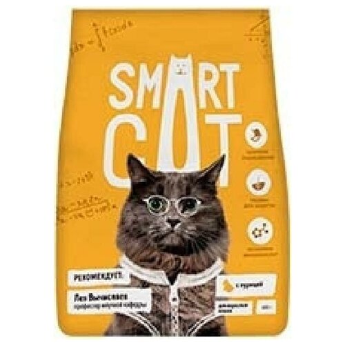 Smart Cat сухой корм Для взрослых кошек с курицей 1,4 кг 25422 (4 шт)