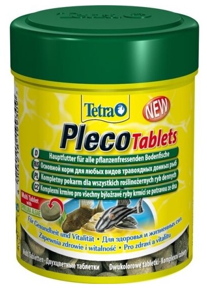 Корм для травоядных донных рыб Tetra Pleco Tablets 275табл