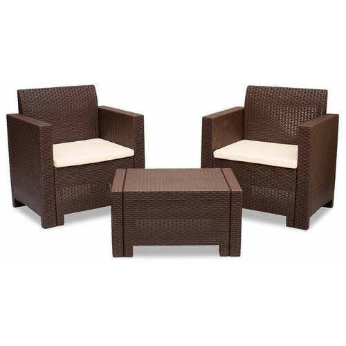 Комплект мебели B: rattan NEBRASKA TERRACE Set венге обеденная комплект yalta corner kvatro set ялта темно коричневый бежевые подушки из пластика под искусственный ротанг