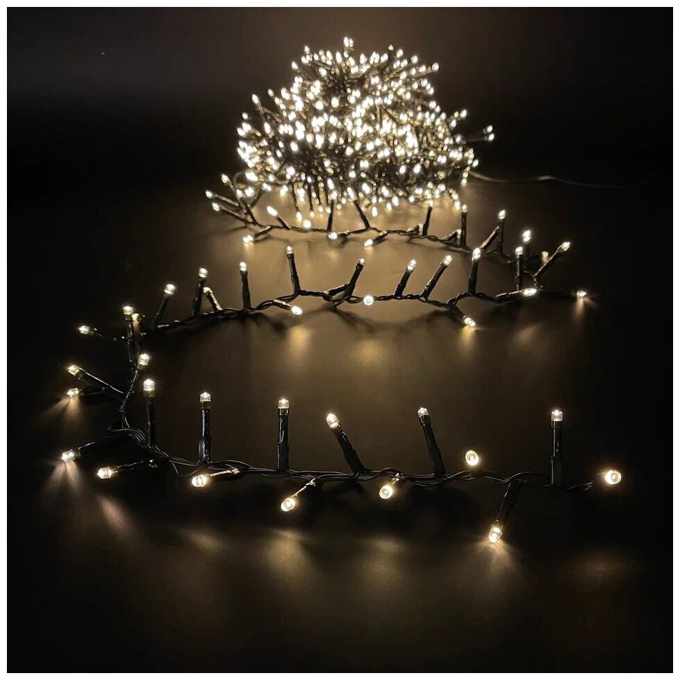 Гирлянда Luca Lighting 83769, 11 м, 550 ламп, теплый свет/темно-зеленый ...