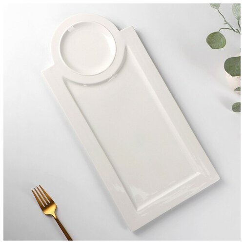 Блюдо керамическое с соусником «Классика», 42,5×20,5 см (1шт.)