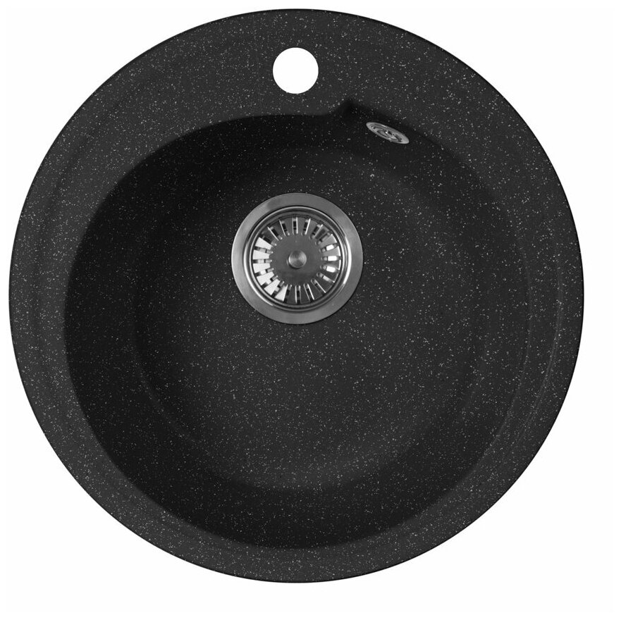 Мойка для кухни AquaGranitEx черная M-45 круглая/308