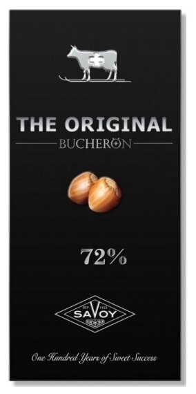Шоколад BUCHERON BUСHERON THE ORIGINAL 72% горький с фундуком 100 г - фотография № 2