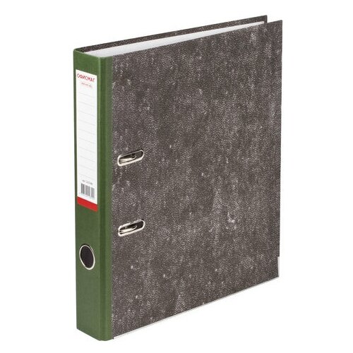 Папка-регистратор офисмаг, фактура стандарт, с мраморным покрытием, 50 мм, зеленый корешок, 225588