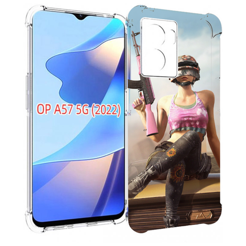 Чехол MyPads девушка из PUBG для OPPO A57 5G(2022) задняя-панель-накладка-бампер чехол mypads череп из цветов для oppo a57 5g 2022 задняя панель накладка бампер