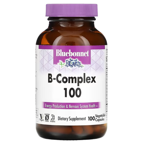 Витамины группы B B-Complex 100 капсул Bluebonnet Nutrition