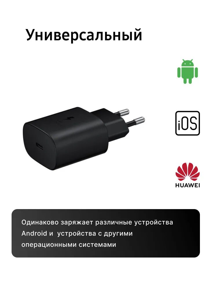 Сетевое зарядное устройство Samsung EP-TA800, 25 Вт, RU, черный — фото 1