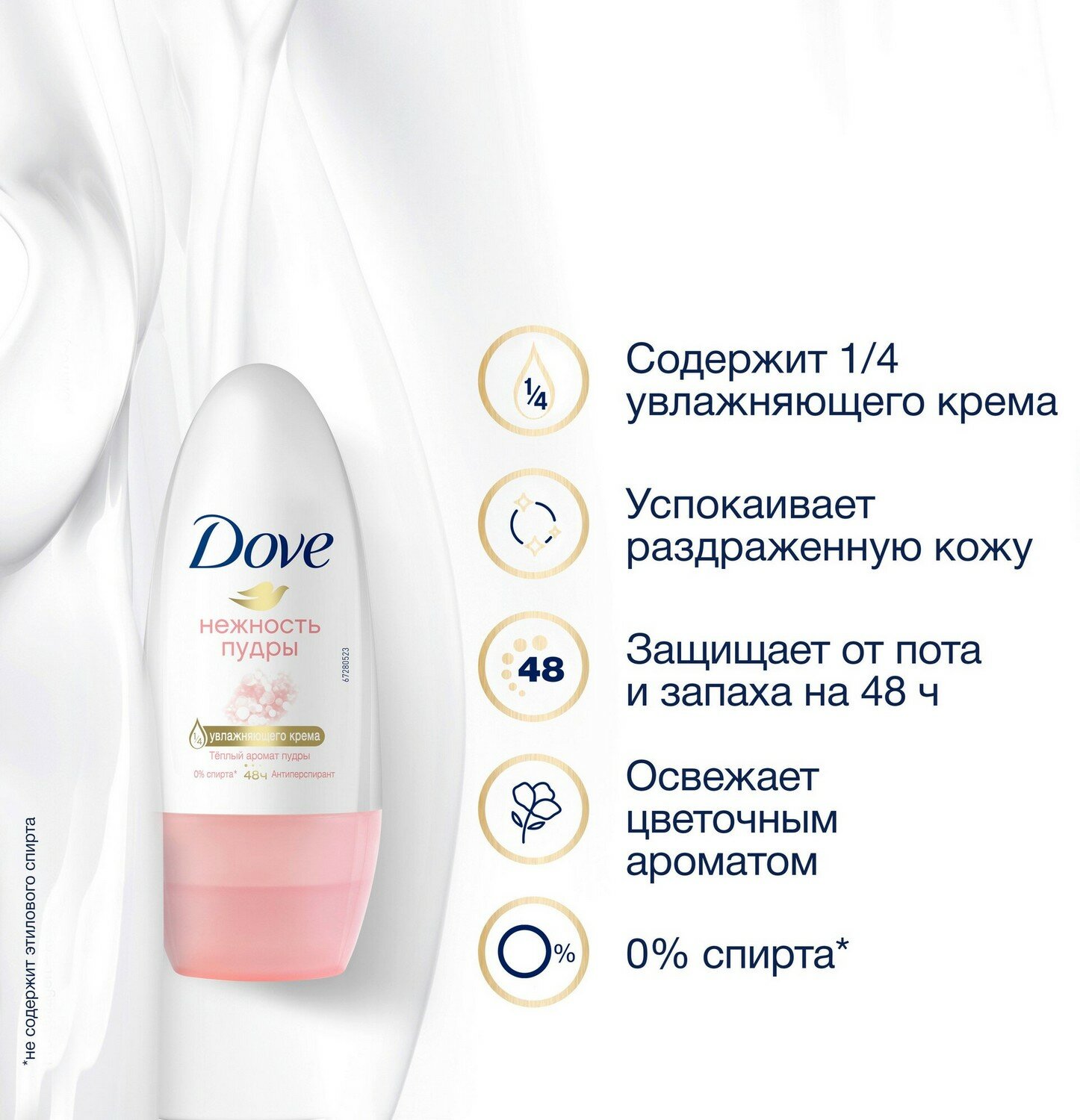 Дезодорант шариковый Dove Нежность пудры, 50 мл - фото №7