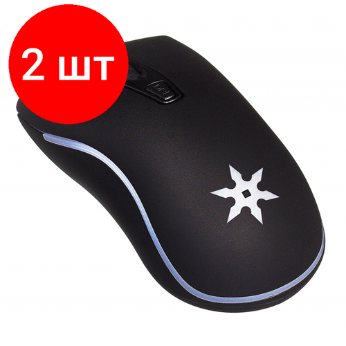 Комплект 2 штук Мышь компьютерная Oklick 704G TOKUGAWA черный оптическая 1600dpi USB 4but 222000₽