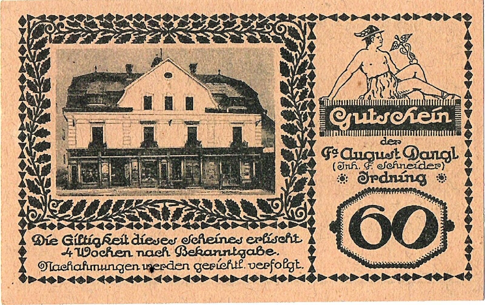 Нотгельд 60 геллеров Австрия Ирдинг ( Irdning) — фото 1