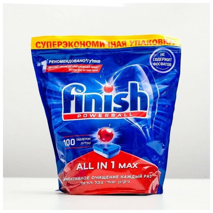 Таблетки для мытья посуды Finish Power для посудомоечной машины, 100 шт. — фото 1