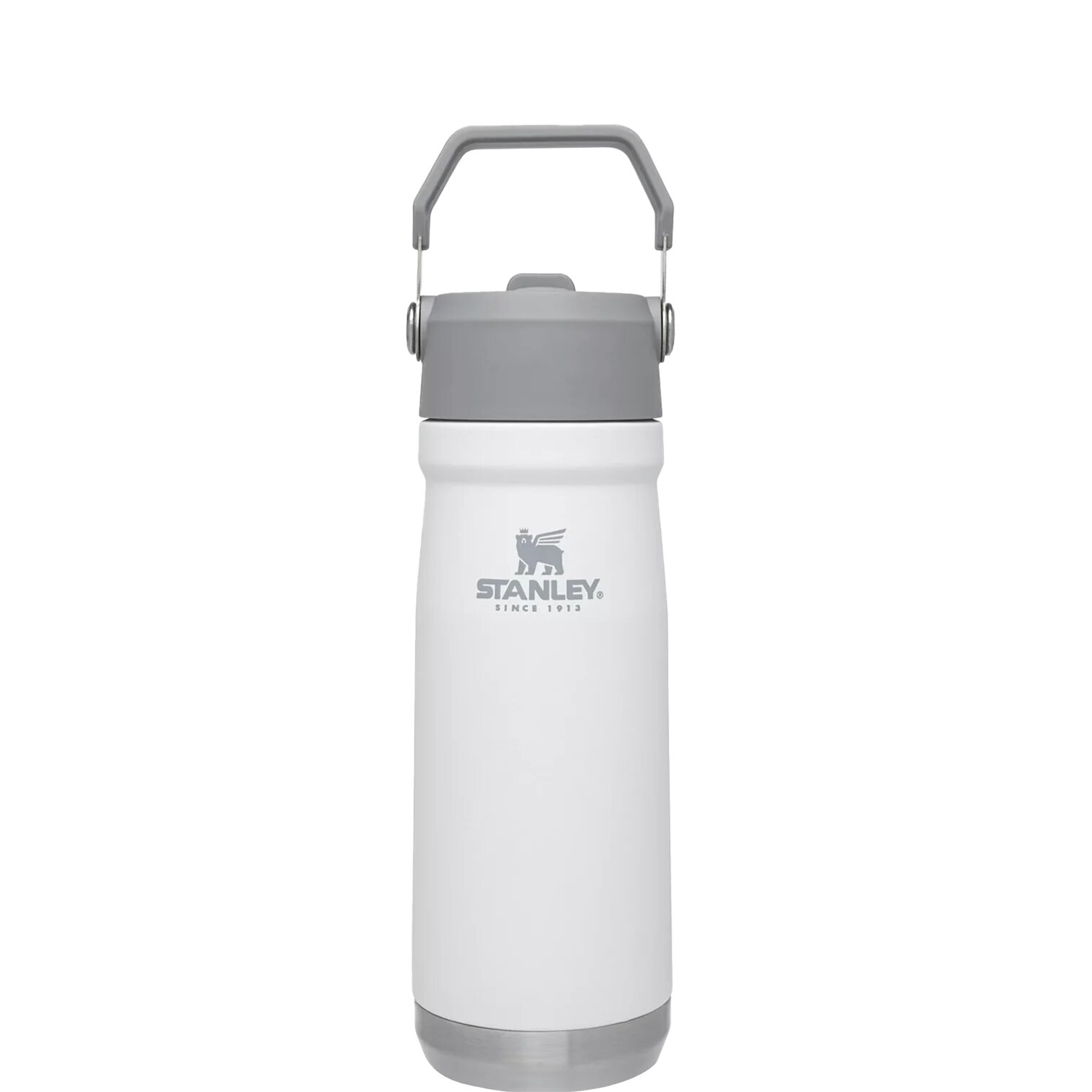 Термобутылка-термос с трубкой Stanley Flip Straw 0,65L (белая) 10-09992-071