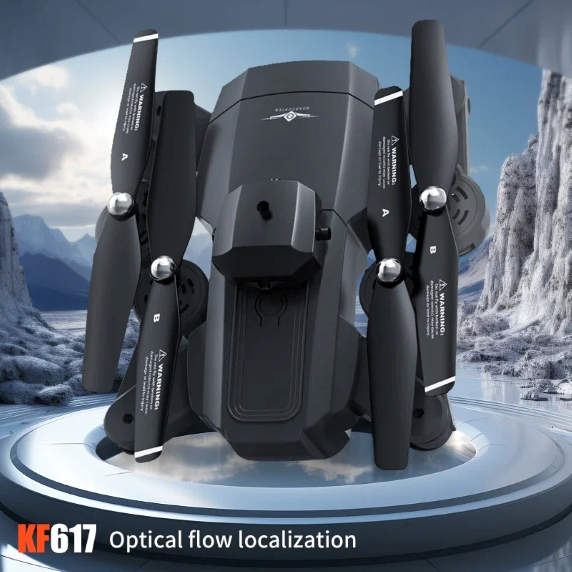 Квадрокоптер KFPlan KF617, автопилот, HD-камера, дальность 500м, черный с серым — фото 1