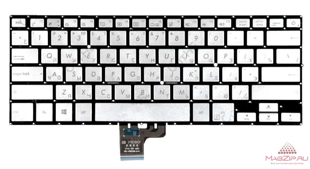 Клавиатура для ноутбука ASUS NX500, NX500JK серебряная