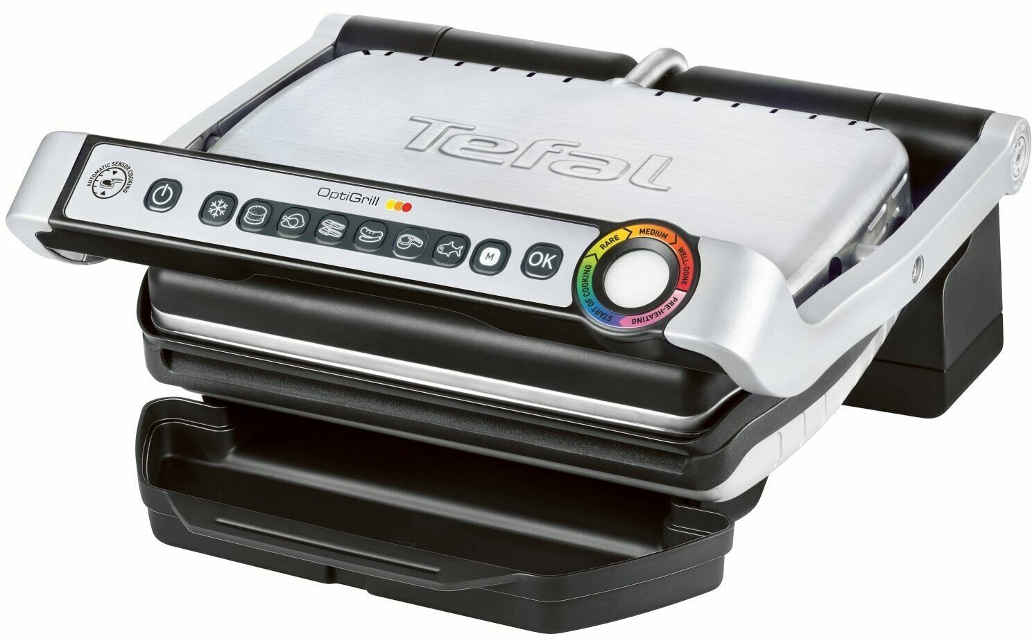Гриль Tefal Optigrill+ XL GC722D34 стальной 2000Вт  Съемные пластины