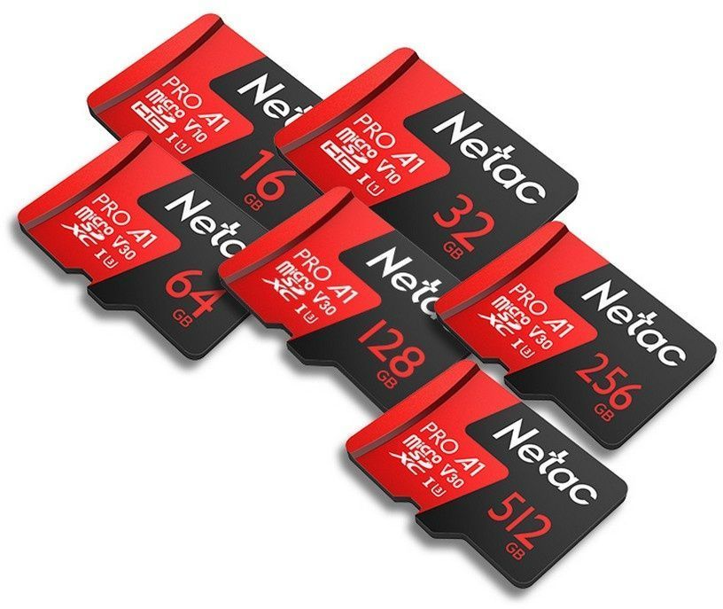 Карта памяти 128Gb - Netac P500 Extreme Pro MicroSDXC Class 10 A1 V30 NT02P500PRO-128G-S — фото 1
