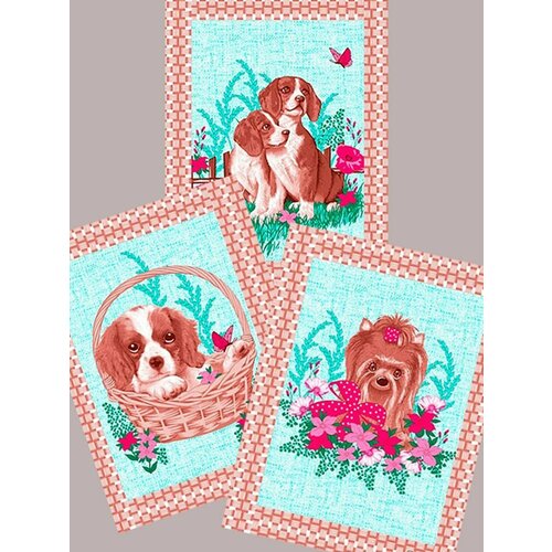 Полотенце вафельное Собачка 3 штуки 500₽